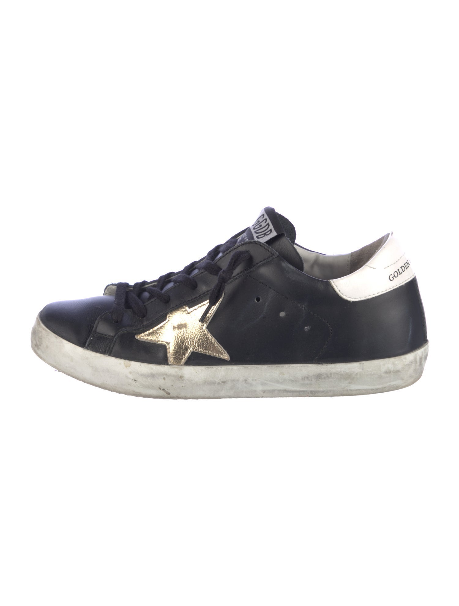 Golden Goose Leather Colorblock Pattern Sneakers