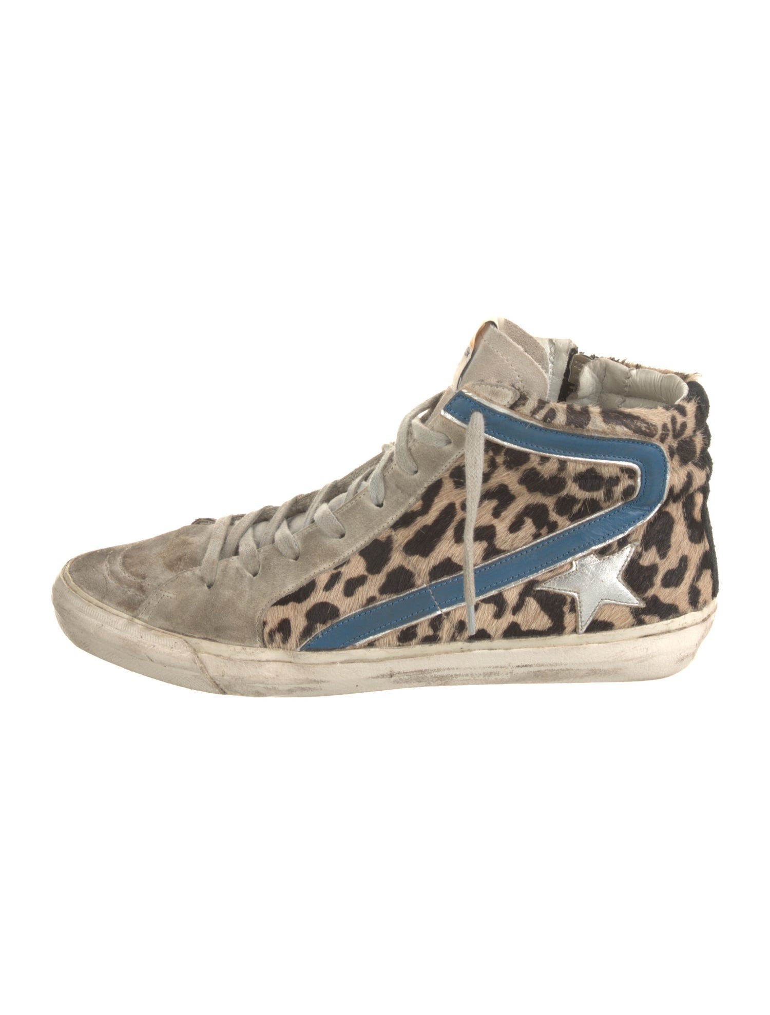 Golden Goose Ponyhair Animal Print Sneakers