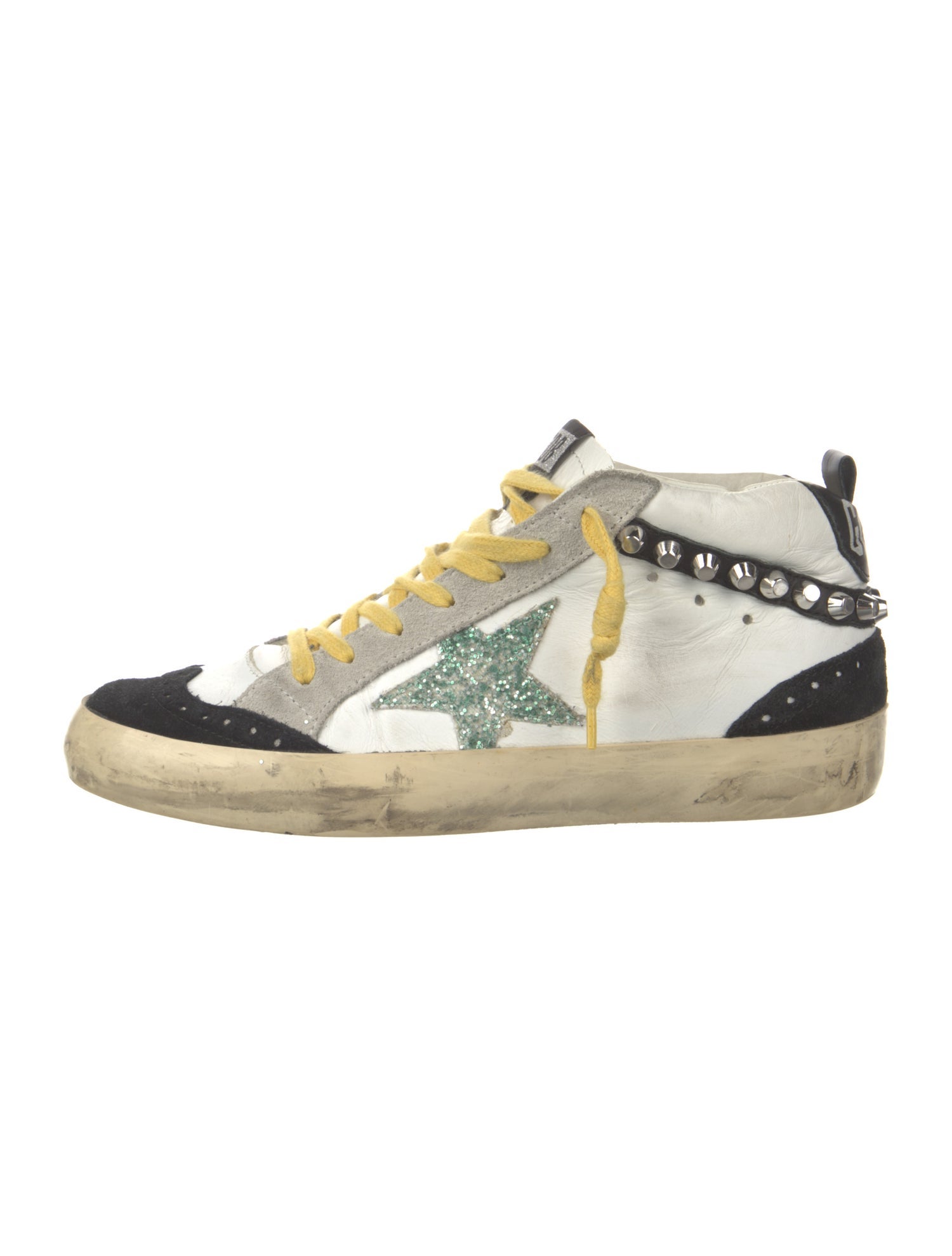 Golden Goose Leather Colorblock Pattern Sneakers
