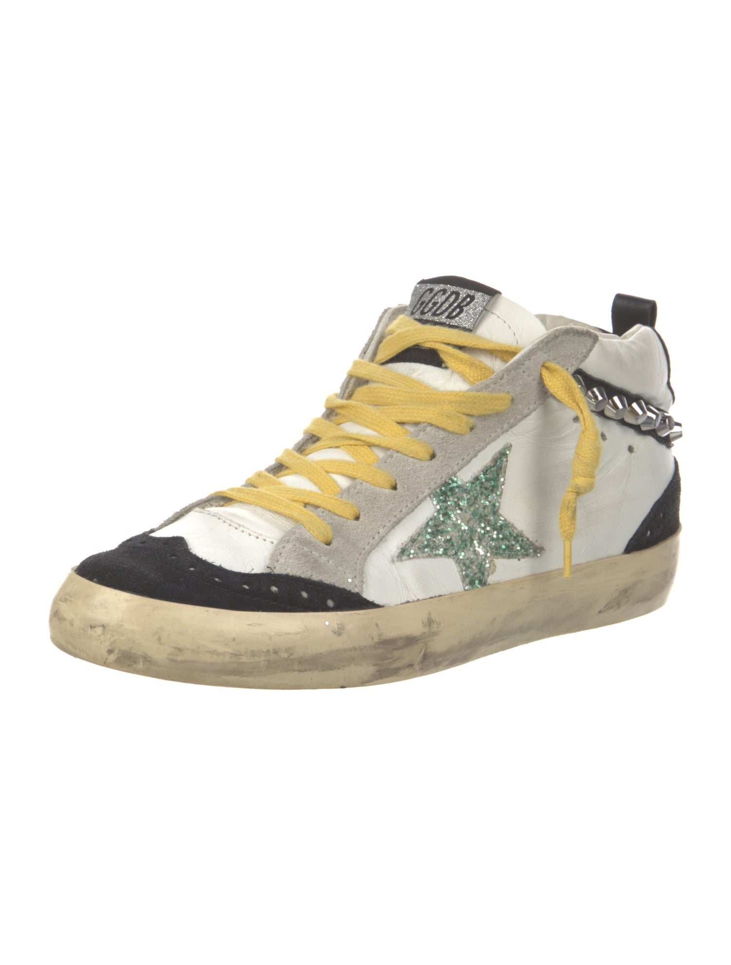 Golden Goose Leather Colorblock Pattern Sneakers