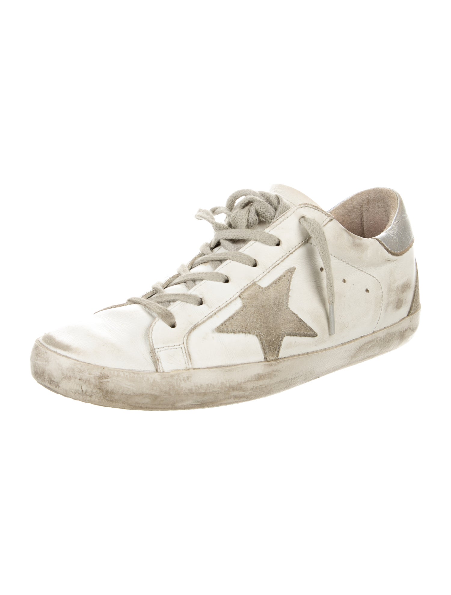 Golden Goose Leather Distressed Accents Sneakers