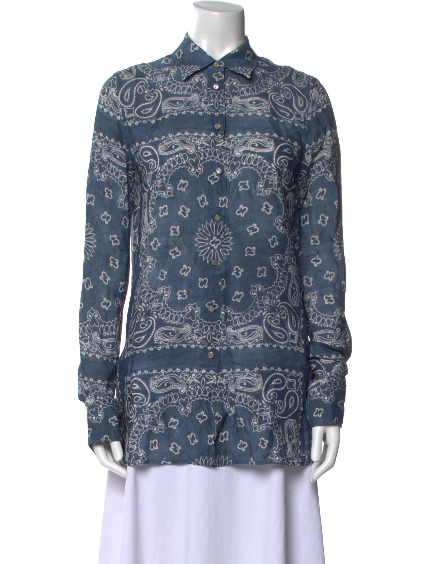 Golden Goose Paisley Print Long Sleeve Button-Up Top w/ Tags