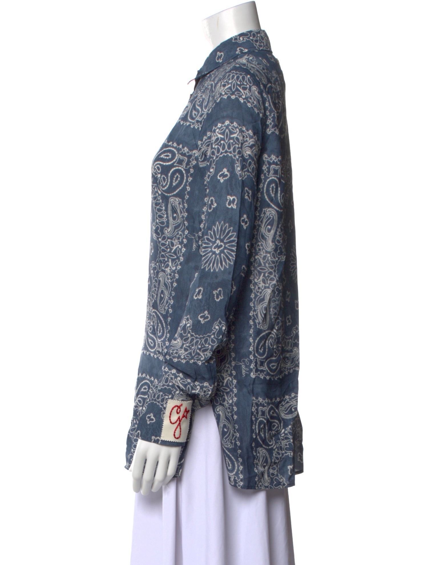Golden Goose Paisley Print Long Sleeve Button-Up Top w/ Tags