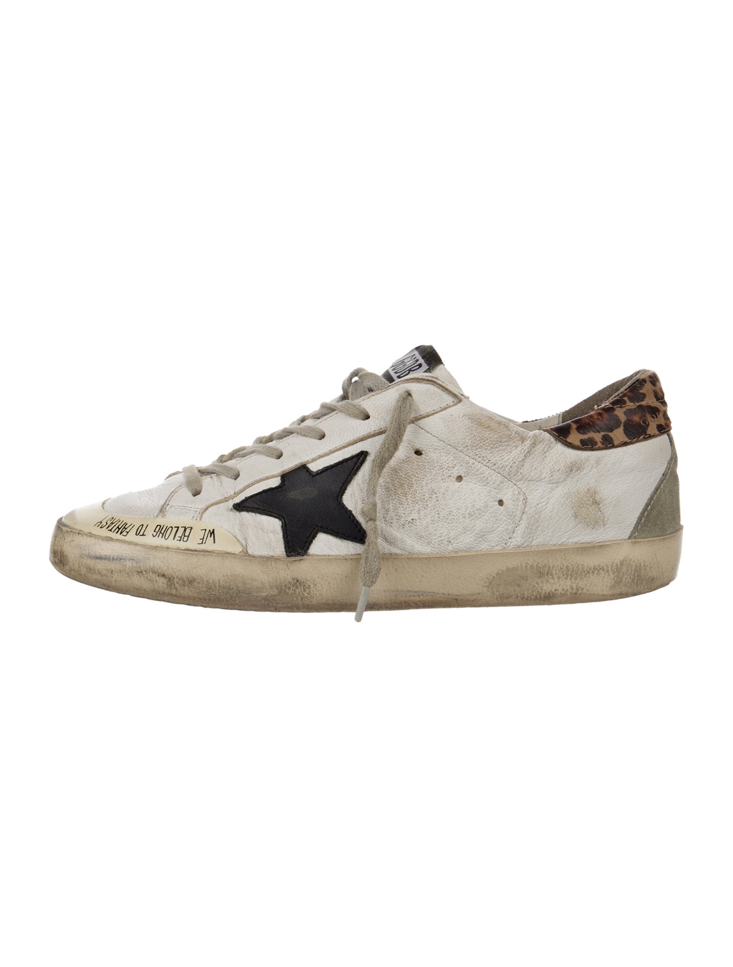 Golden Goose Leather Animal Print Sneakers