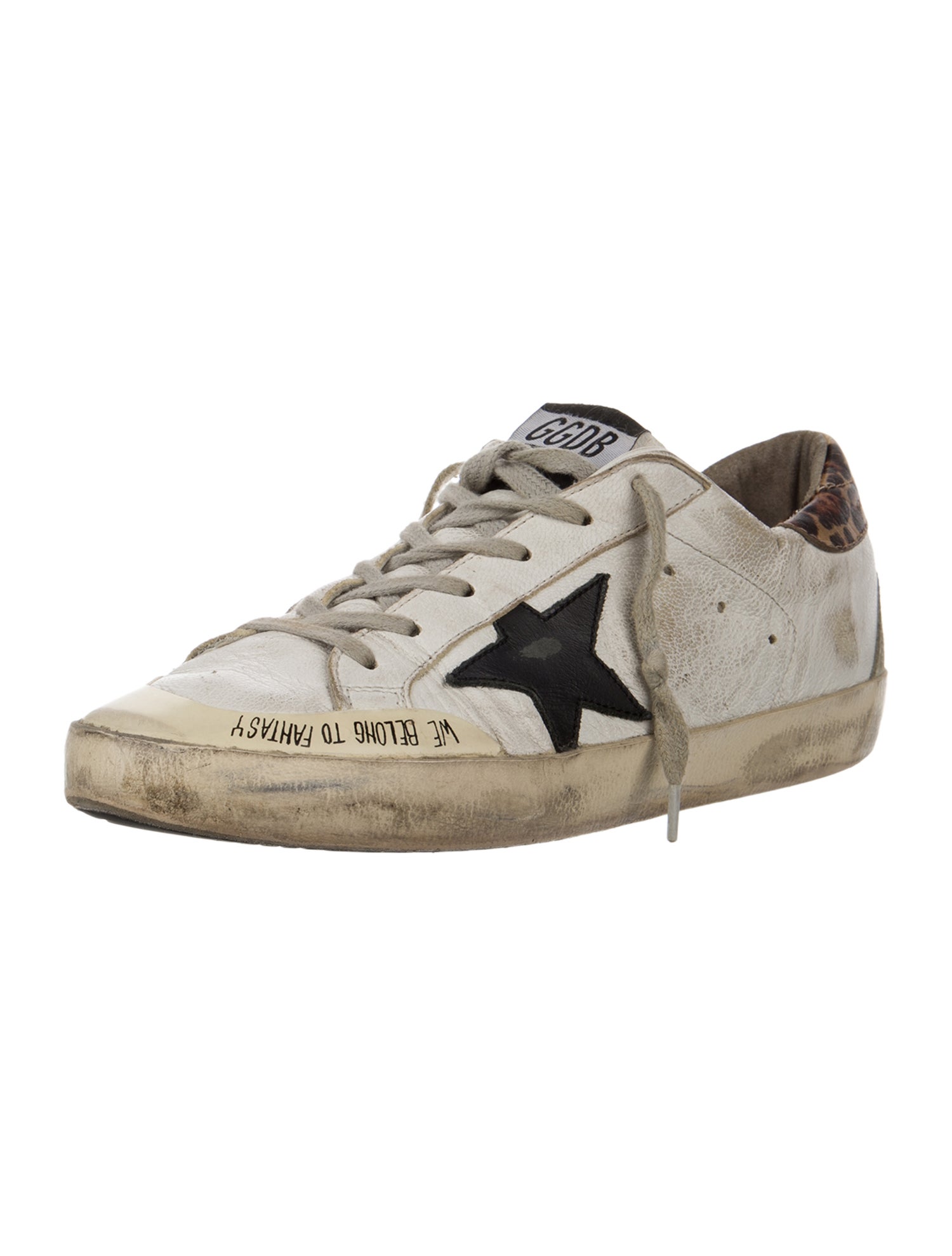 Golden Goose Leather Animal Print Sneakers
