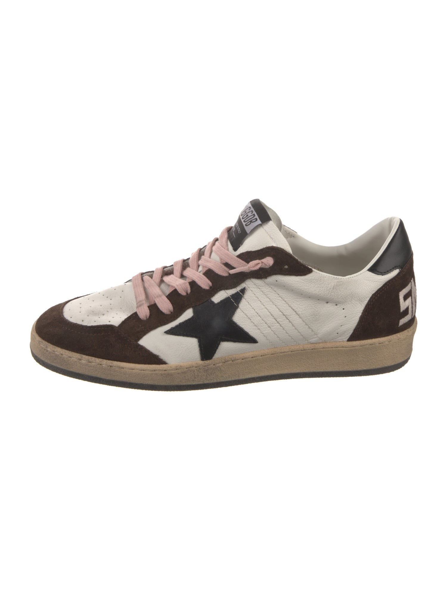 Golden Goose Leather Colorblock Pattern Sneakers