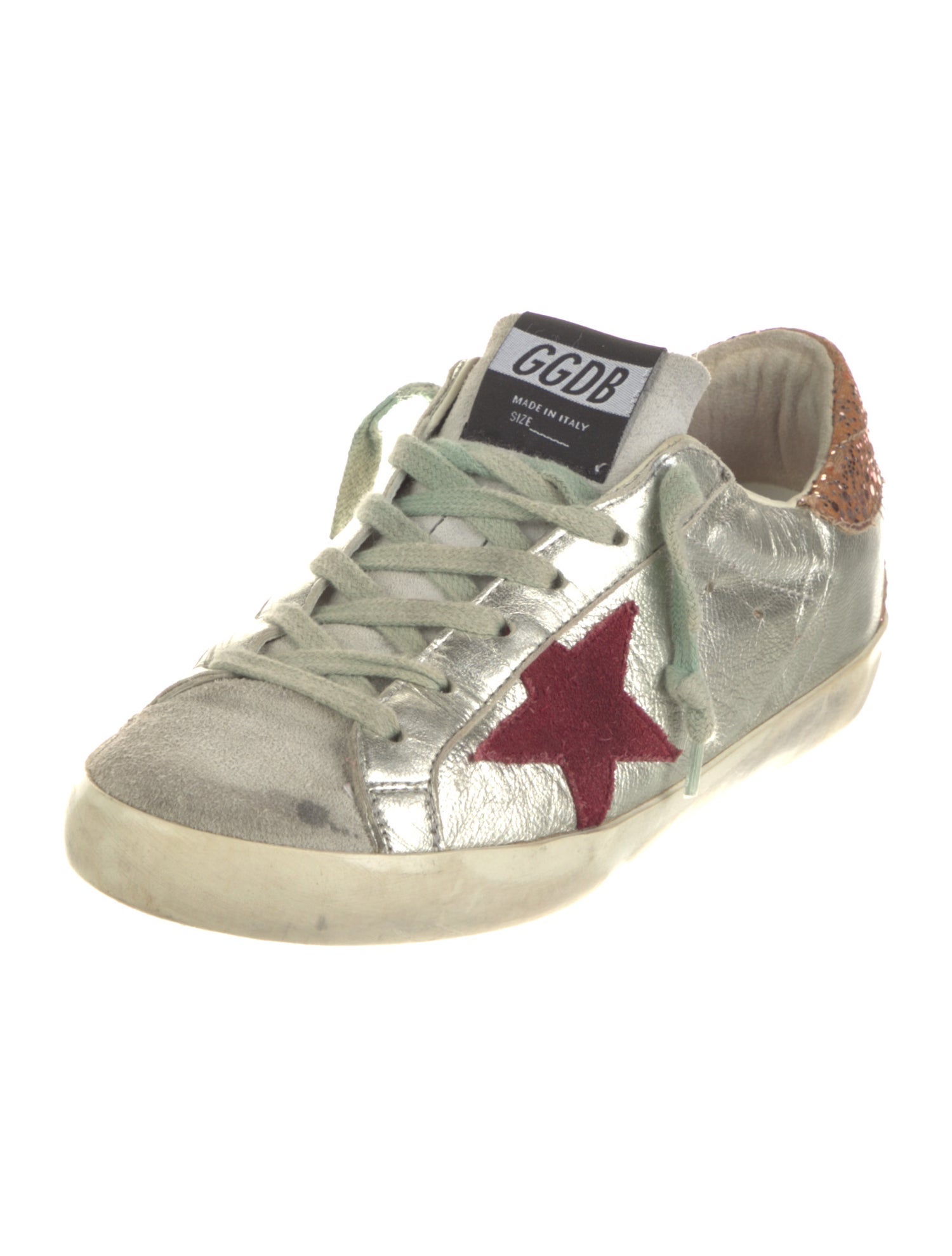 Golden Goose Leather Colorblock Pattern Sneakers