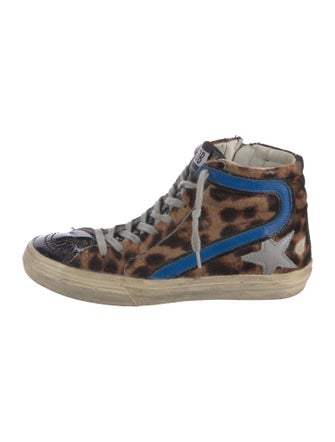 Golden Goose Ponyhair Animal Print Sneakers