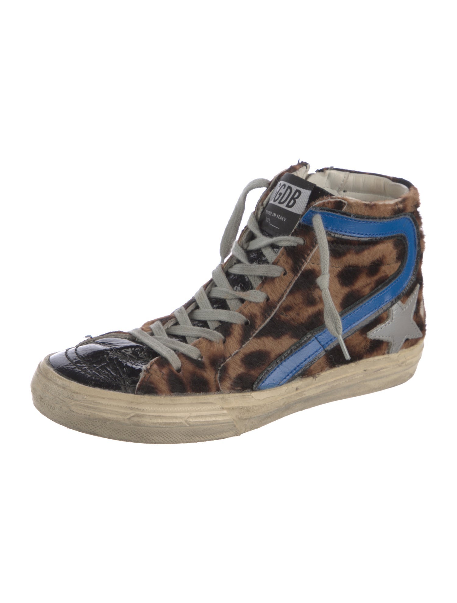 Golden Goose Ponyhair Animal Print Sneakers