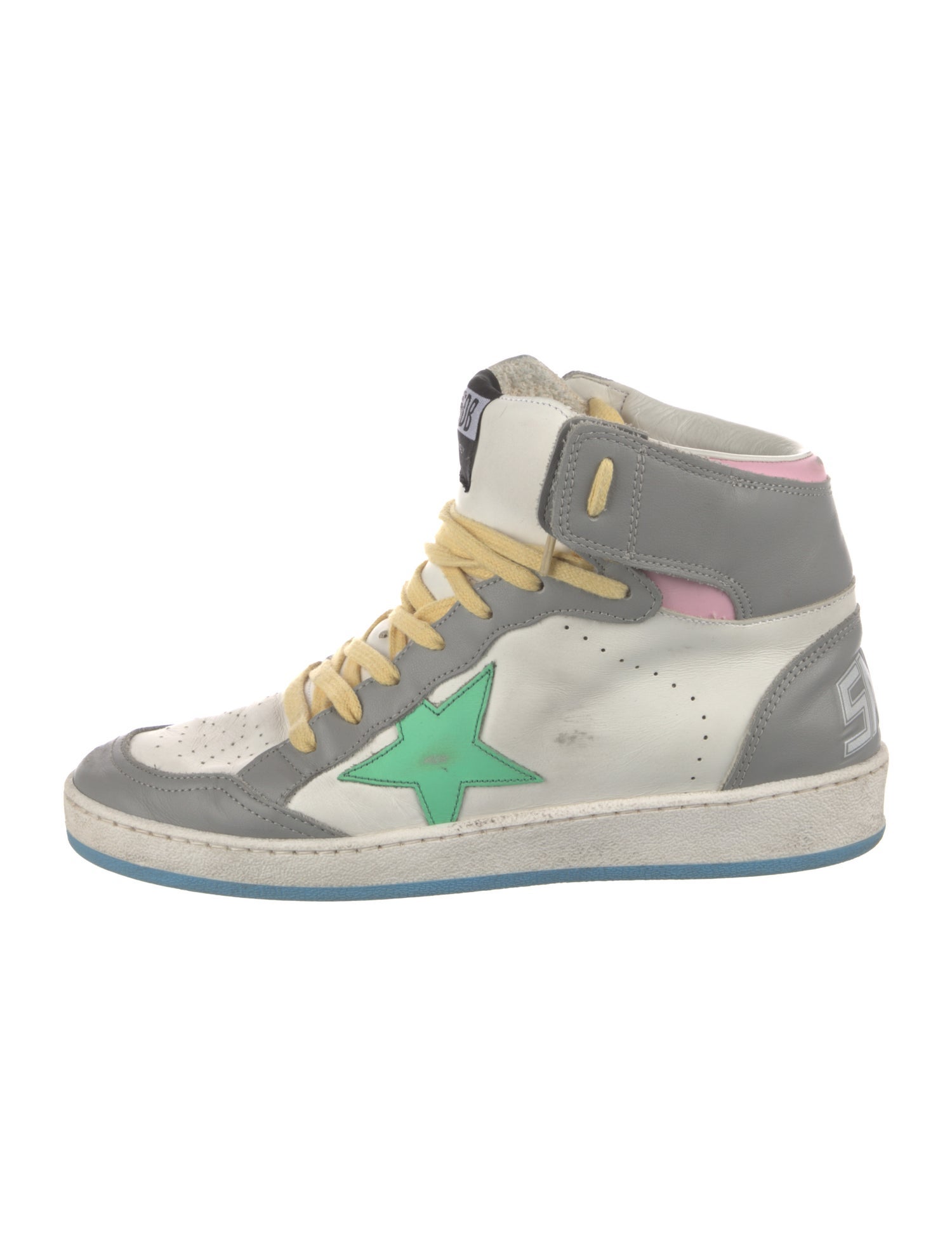Golden Goose Leather Colorblock Pattern Wedge Sneakers