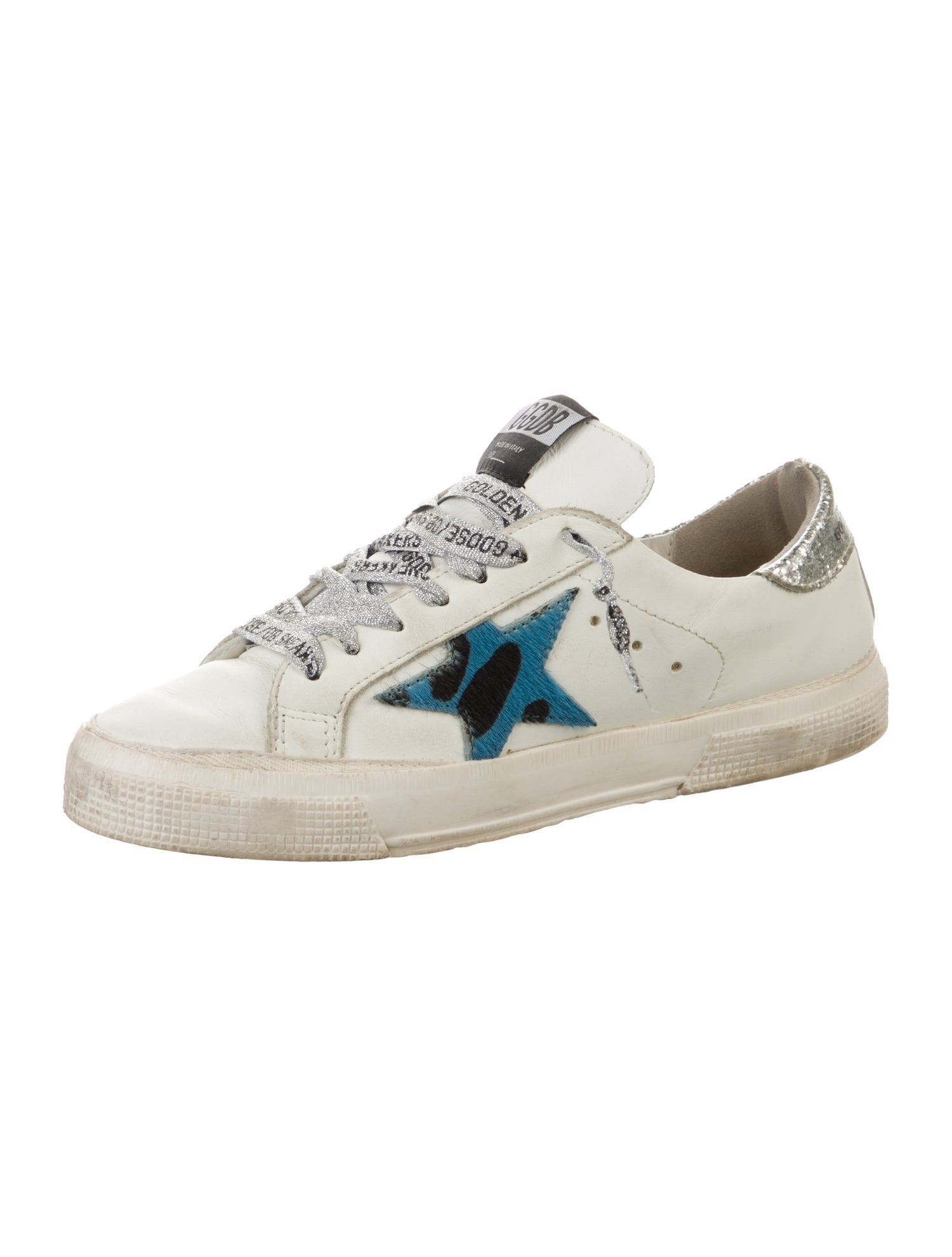 Golden Goose Leather Printed Sneakers