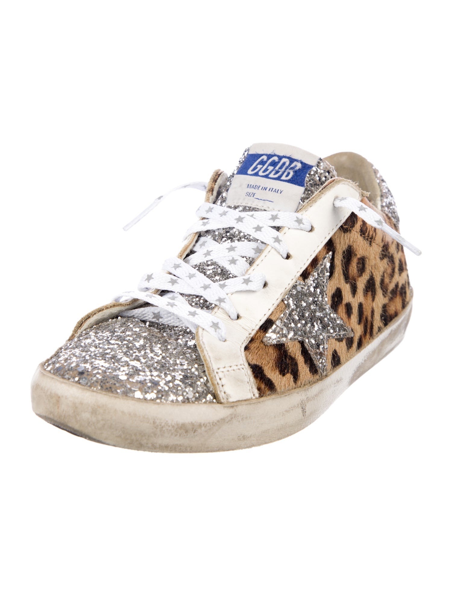 Golden Goose Ponyhair Animal Print Sneakers