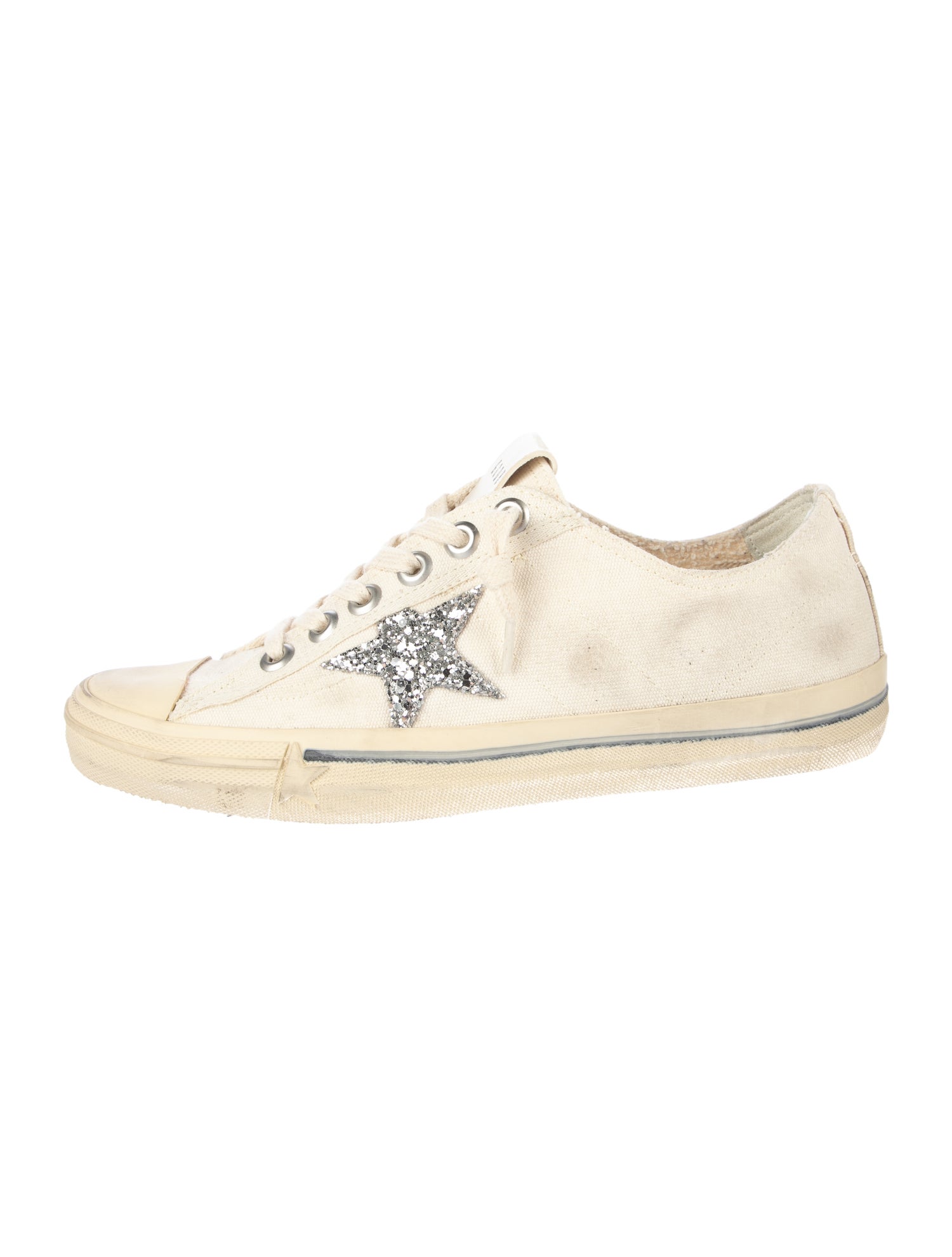 Golden Goose Canvas Distressed Accents Sneakers