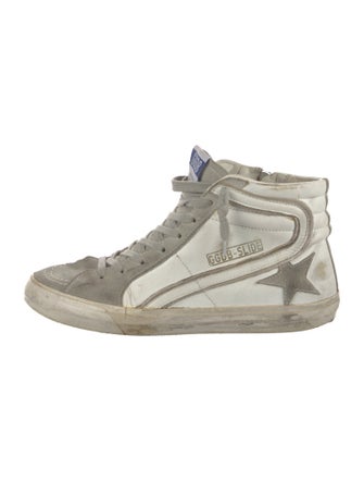 Golden Goose Leather Colorblock Pattern Sneakers