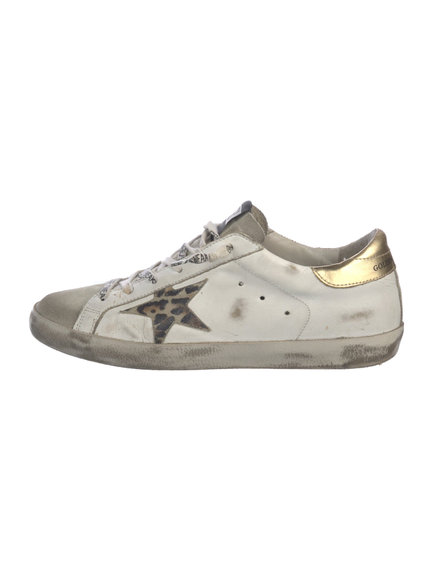 Golden Goose Leather Printed Sneakers