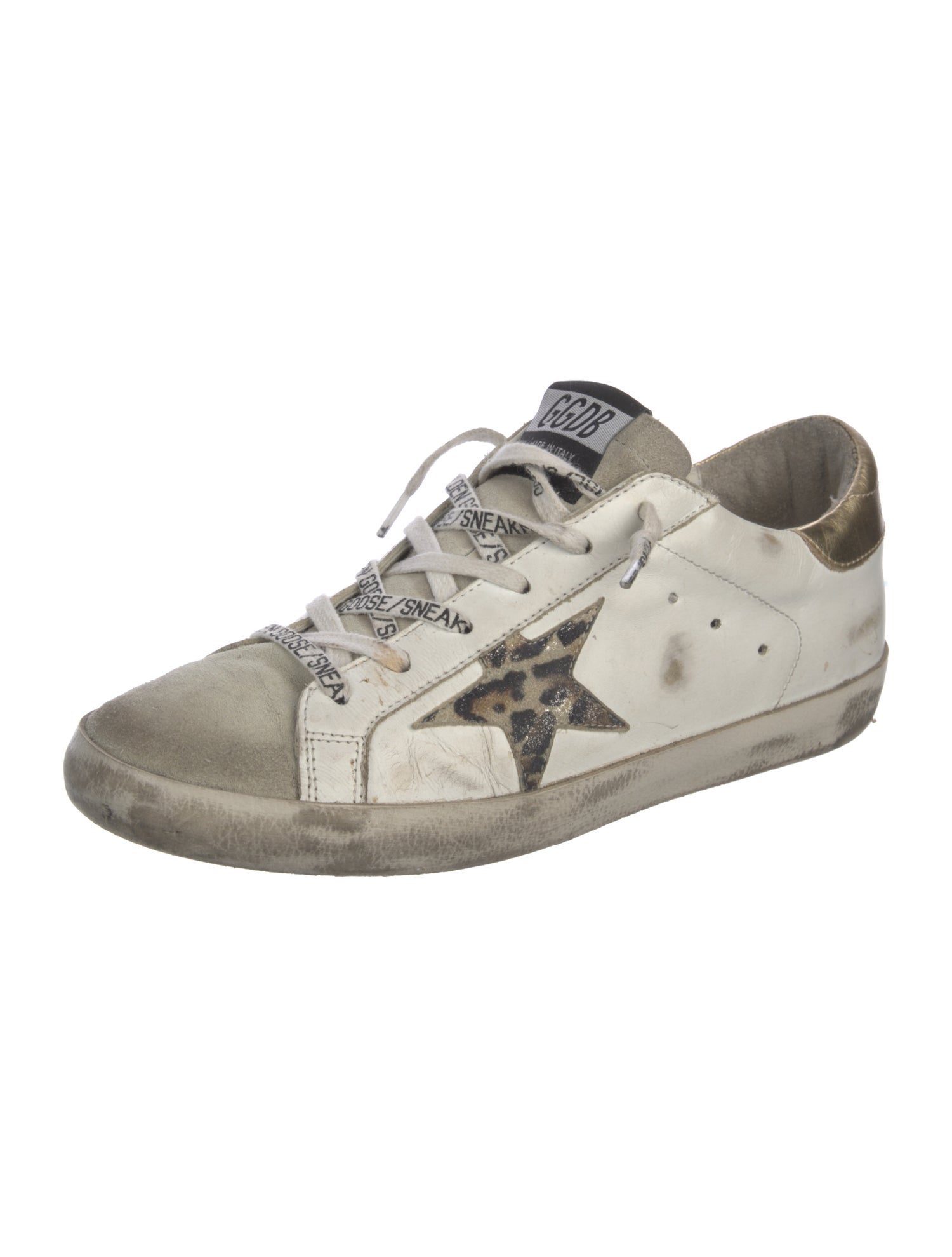 Golden Goose Leather Printed Sneakers