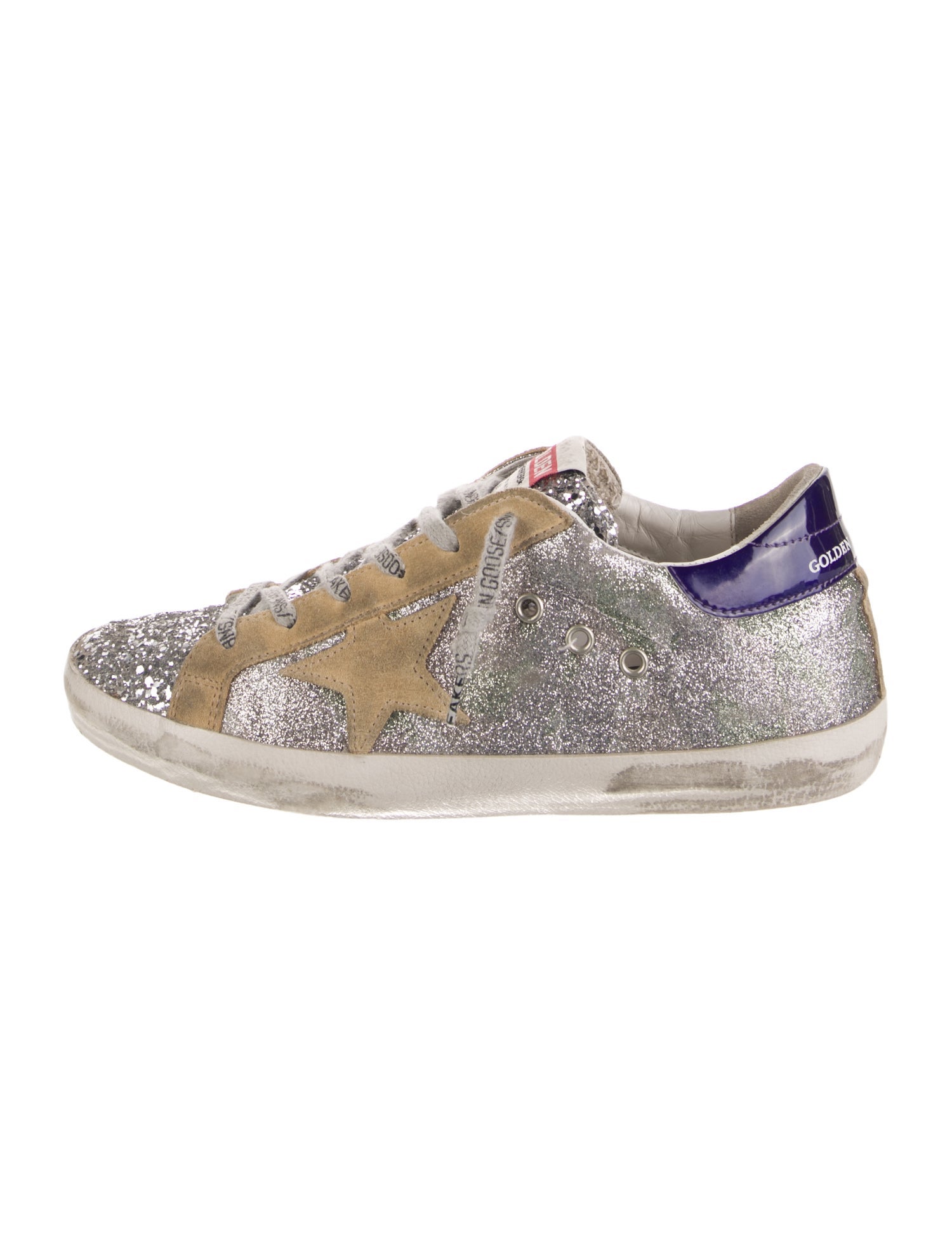 Golden Goose Glitter Printed Sneakers