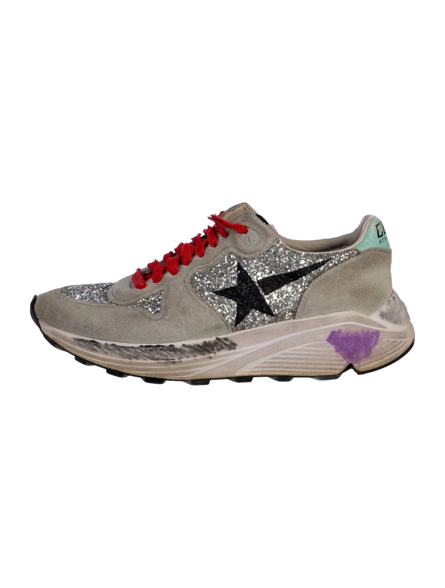 Golden Goose Suede Printed Athletic Sneakers