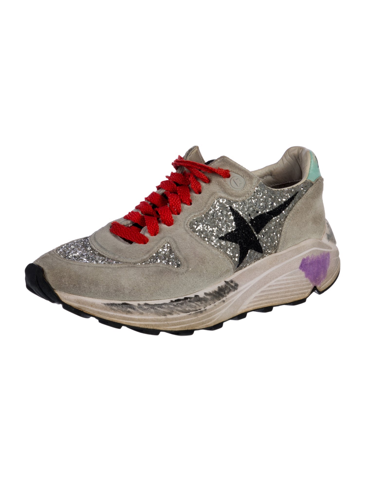 Golden Goose Suede Printed Athletic Sneakers
