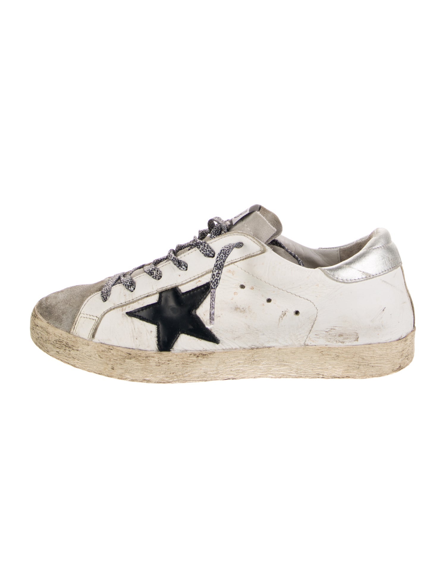 Golden Goose Leather Printed Sneakers