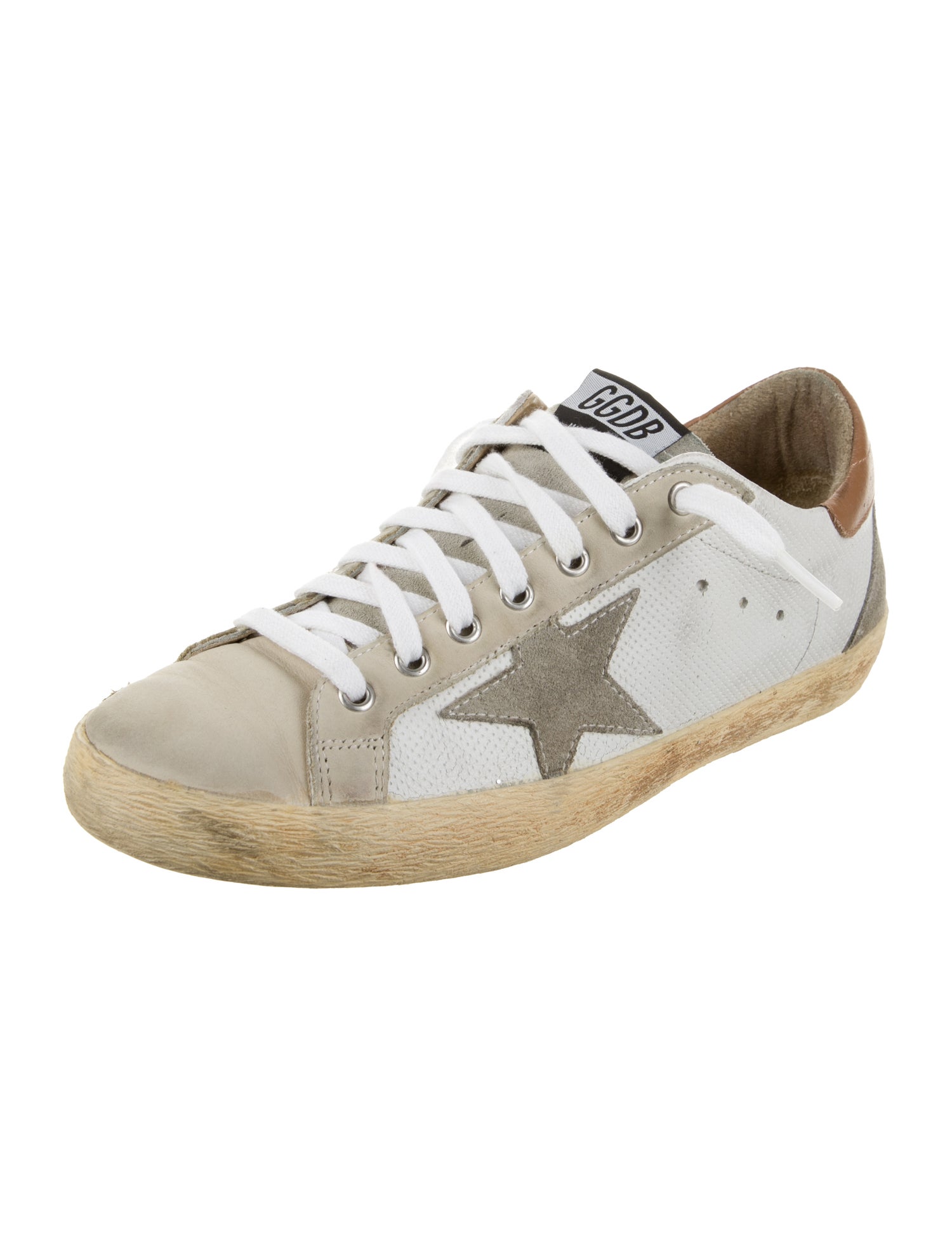 Golden Goose Leather Colorblock Pattern Sneakers