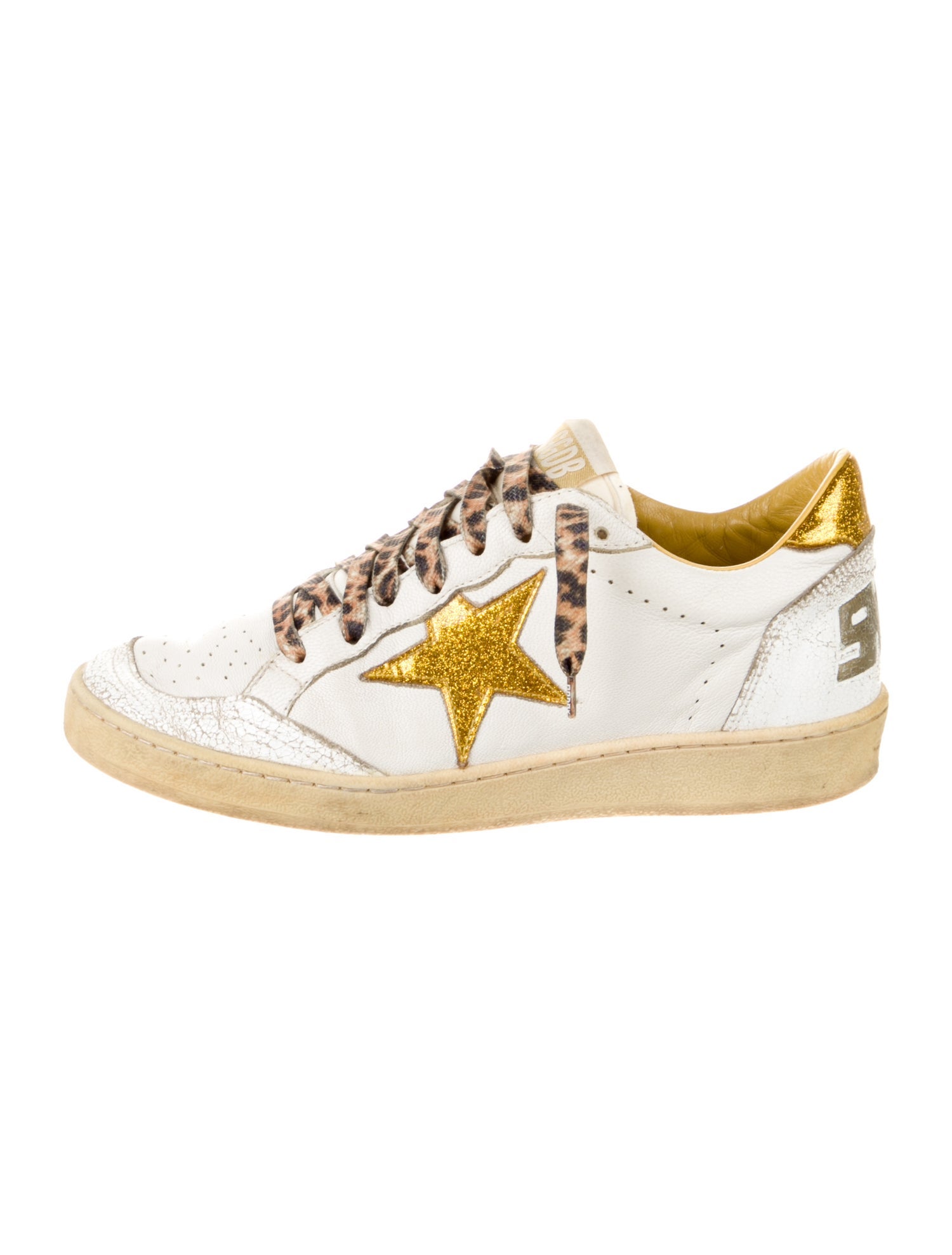 Golden Goose Leather Colorblock Pattern Sneakers