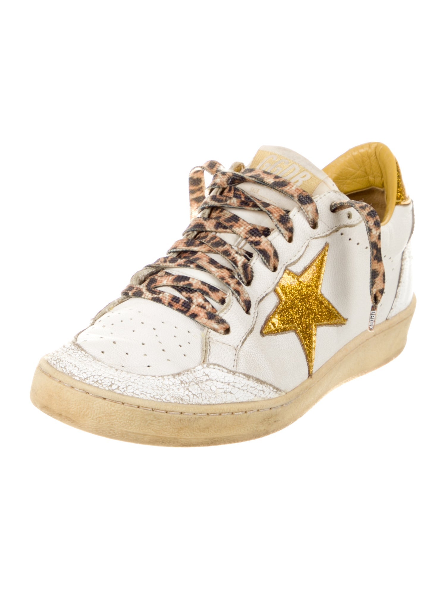 Golden Goose Leather Colorblock Pattern Sneakers