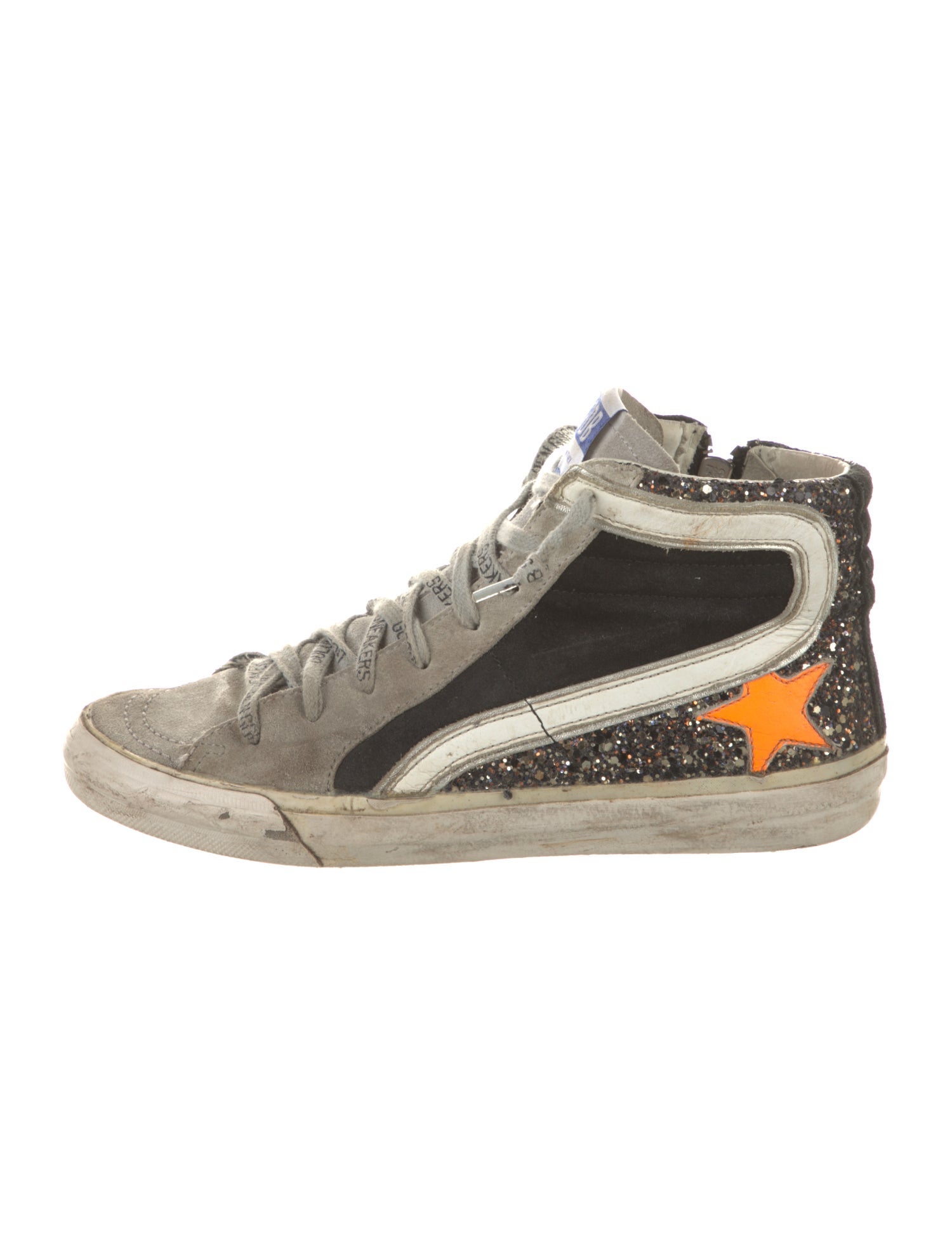 Golden Goose Suede Colorblock Pattern Sneakers