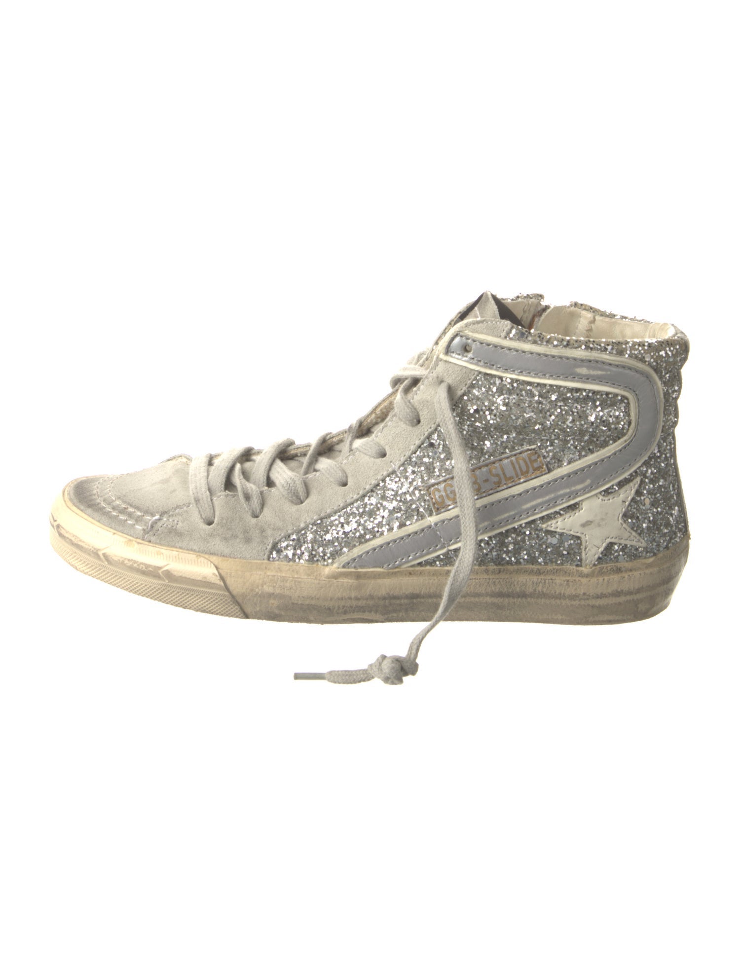 Golden Goose Suede Glitter Accents Sneakers