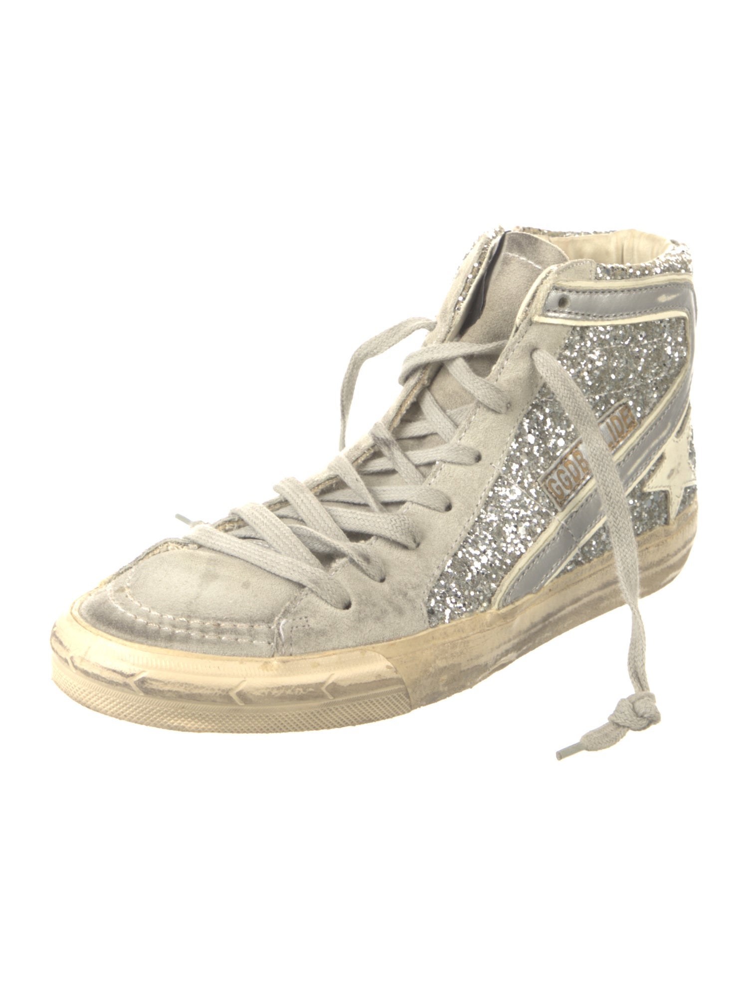 Golden Goose Suede Glitter Accents Sneakers