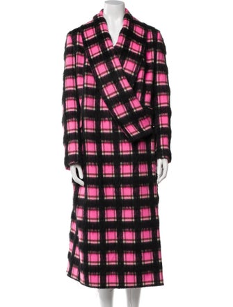 Golden Goose Virgin Wool Plaid Print Coat