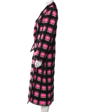 Golden Goose Virgin Wool Plaid Print Coat