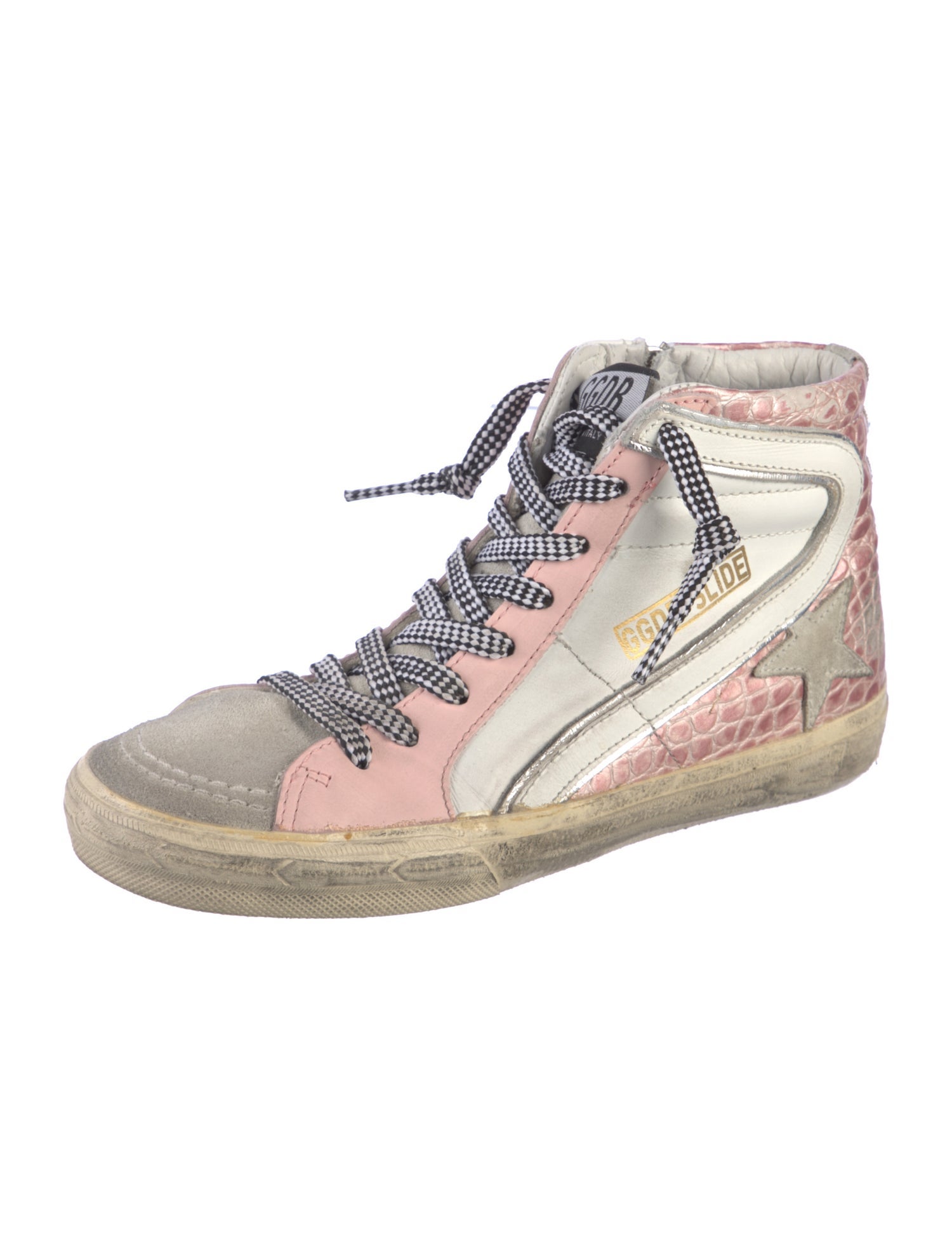 Golden Goose Leather Printed Sneakers