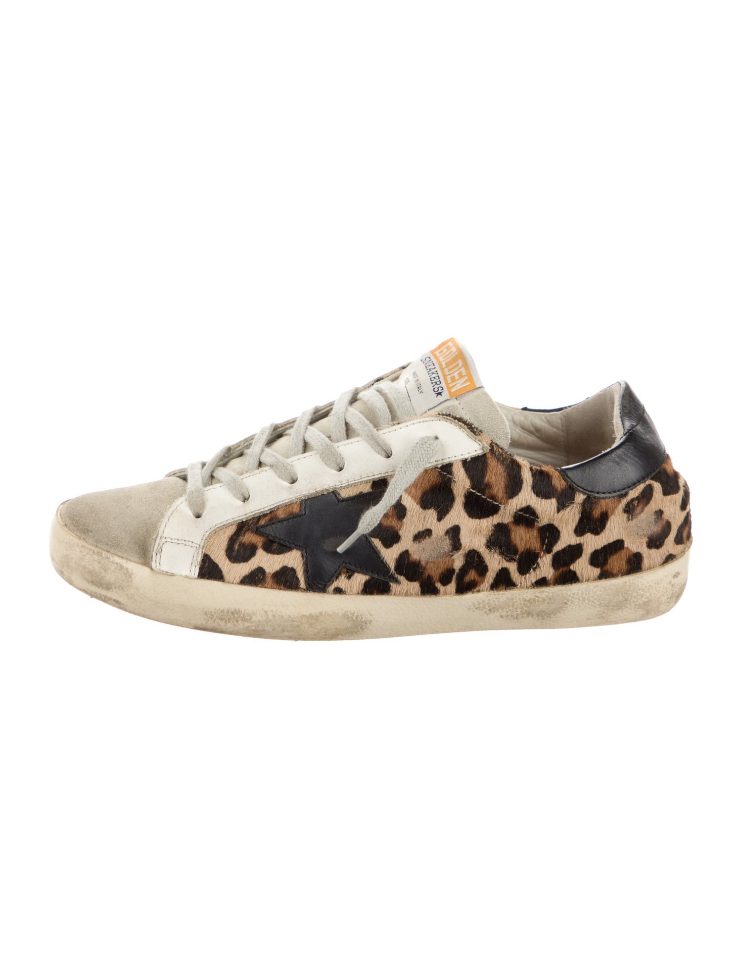 Golden Goose Ponyhair Animal Print Sneakers