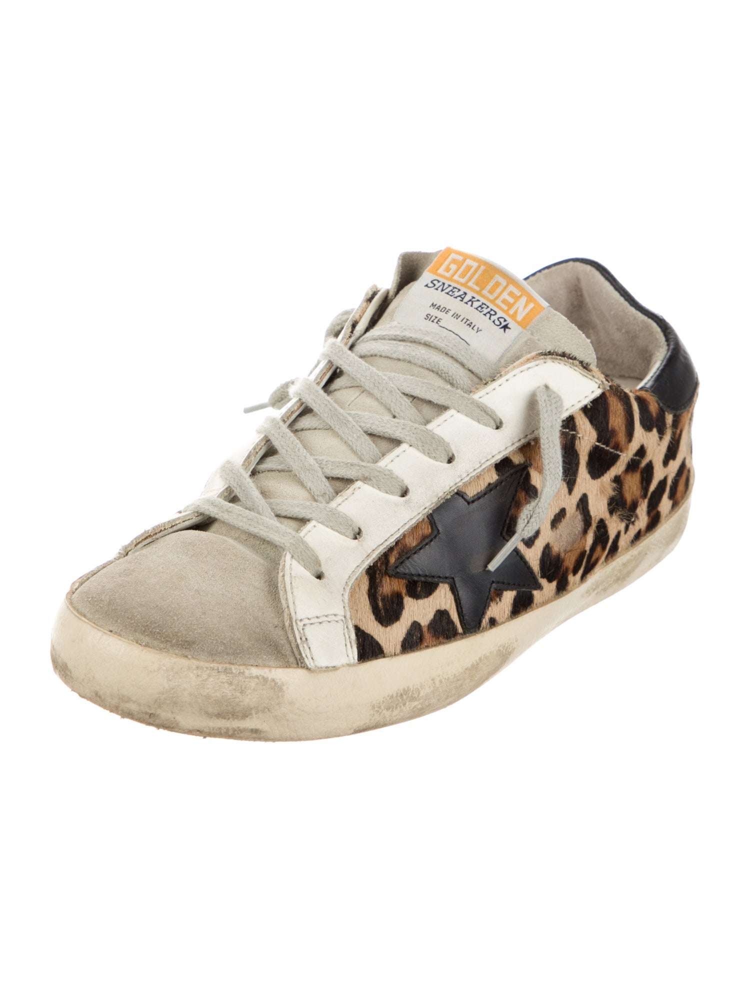 Golden Goose Ponyhair Animal Print Sneakers