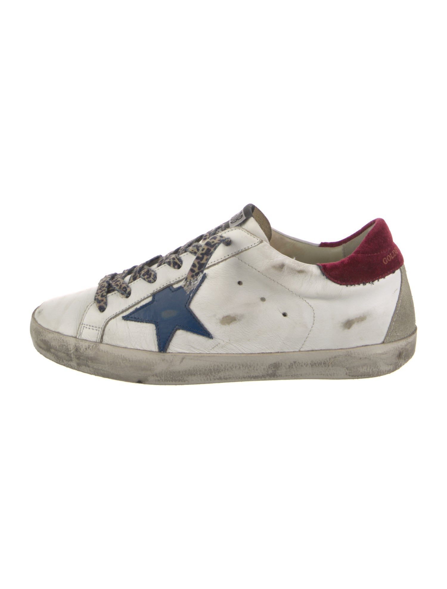 Golden Goose Leather Colorblock Pattern Sneakers
