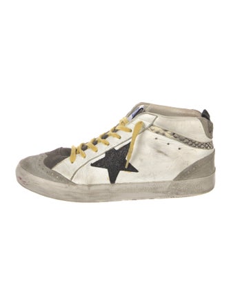 Golden Goose Leather Animal Print Sneakers