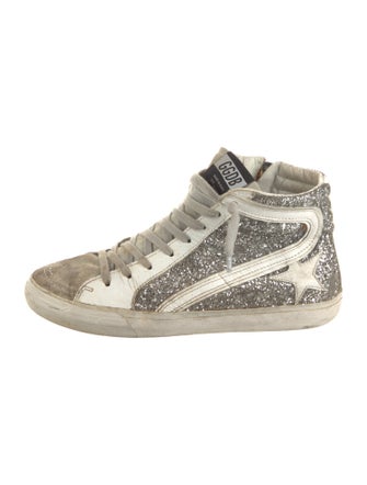 Golden Goose Leather Colorblock Pattern Sneakers