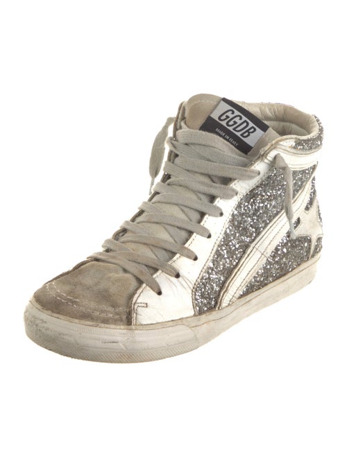 Golden Goose Leather Colorblock Pattern Sneakers