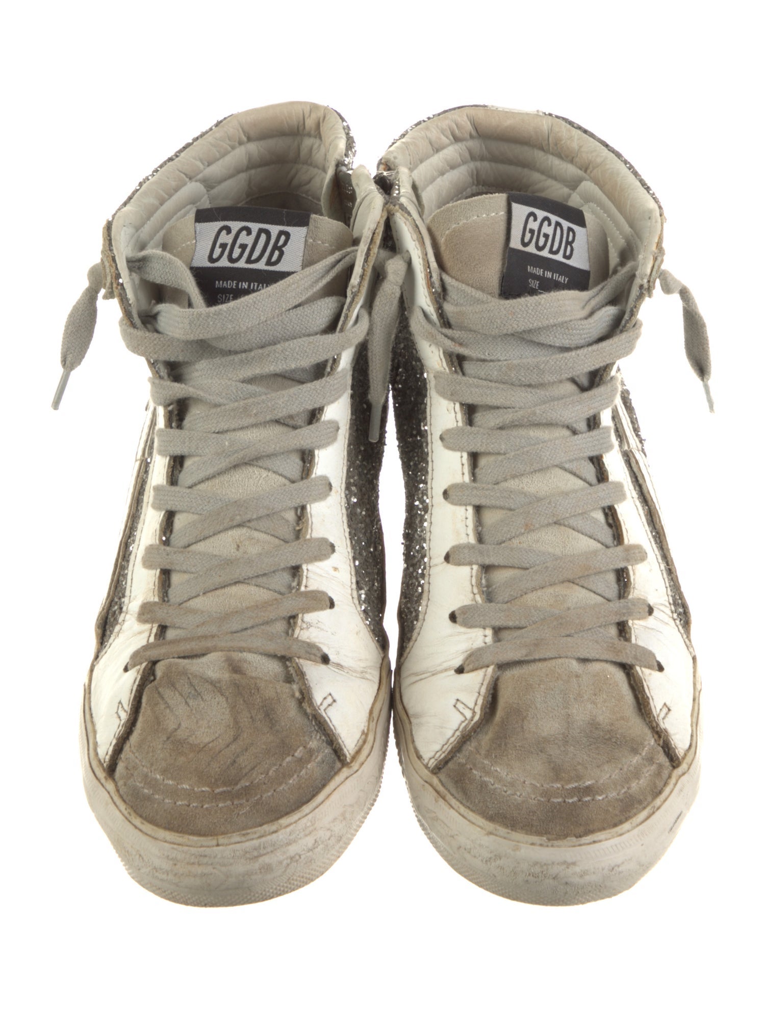 Golden Goose Leather Colorblock Pattern Sneakers