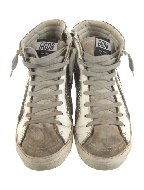 Golden Goose Leather Colorblock Pattern Sneakers