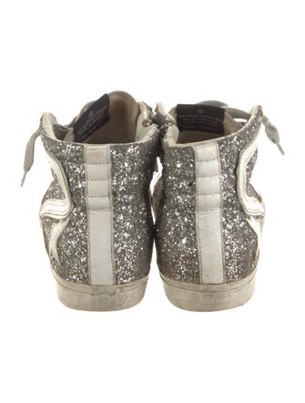 Golden Goose Leather Colorblock Pattern Sneakers