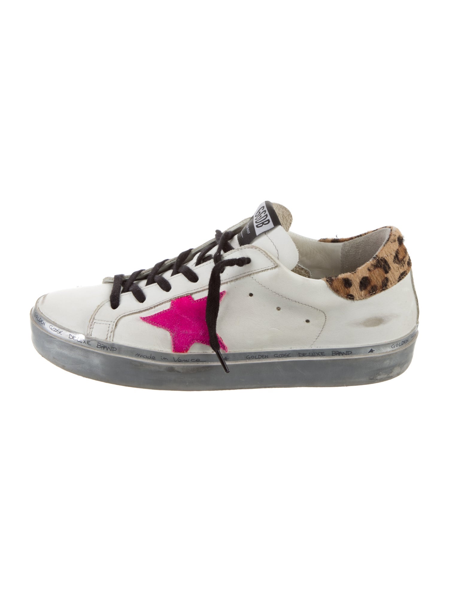Golden Goose Leather Printed Sneakers