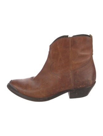 Golden Goose Leather Distressed Accents Western Boots