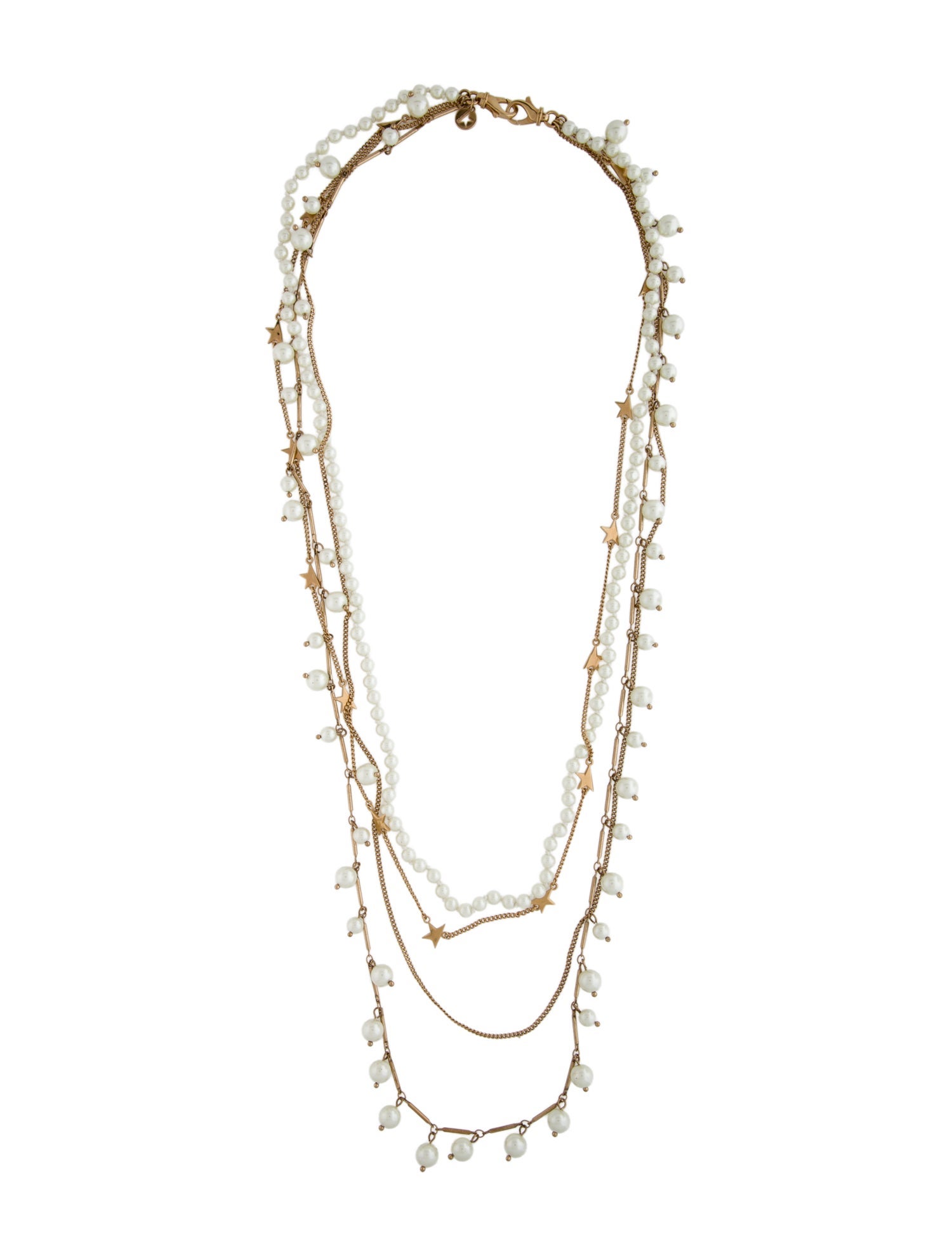 Golden Goose Faux Pearl Heritage Multi-Chain Necklace