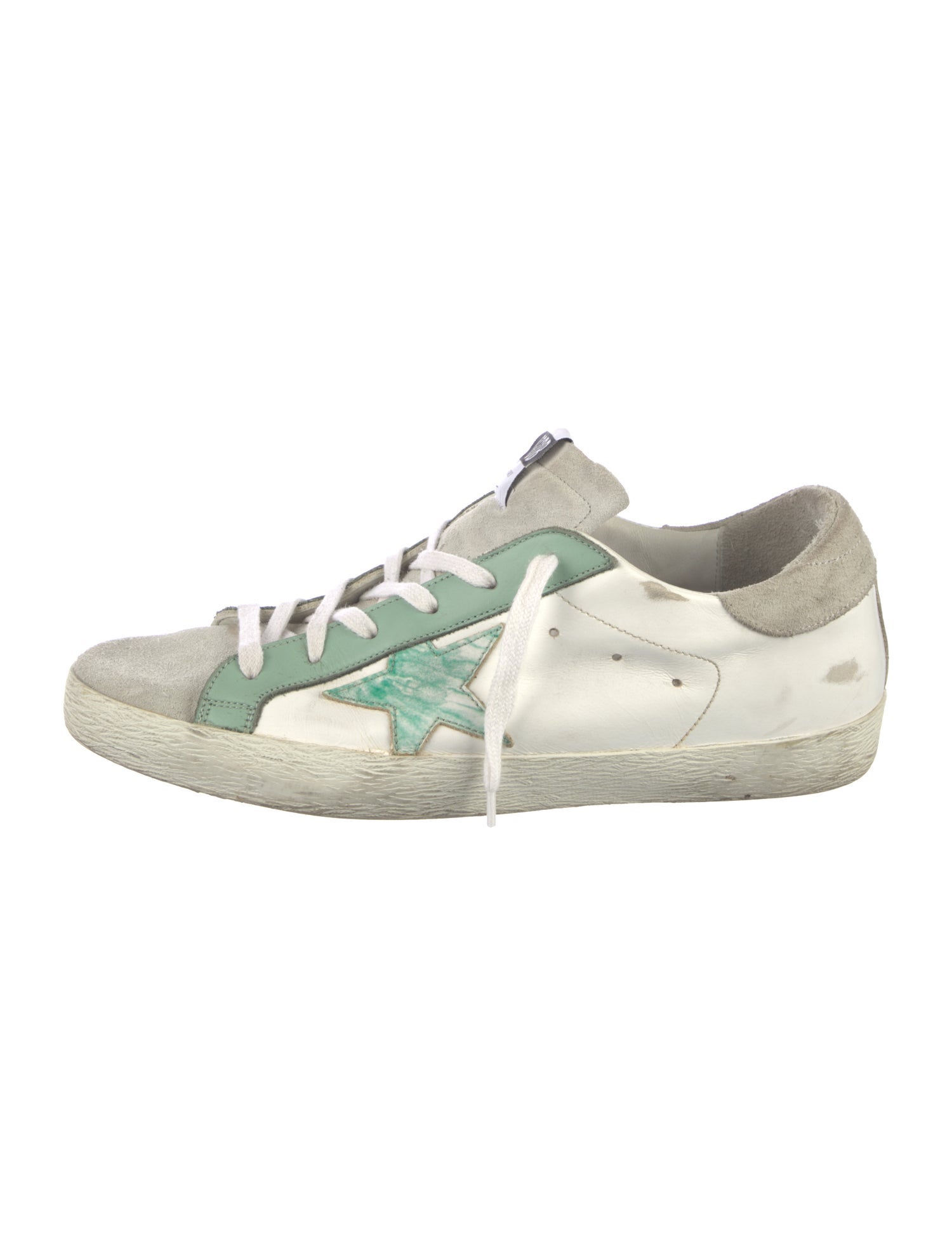Golden Goose Leather Colorblock Pattern Sneakers