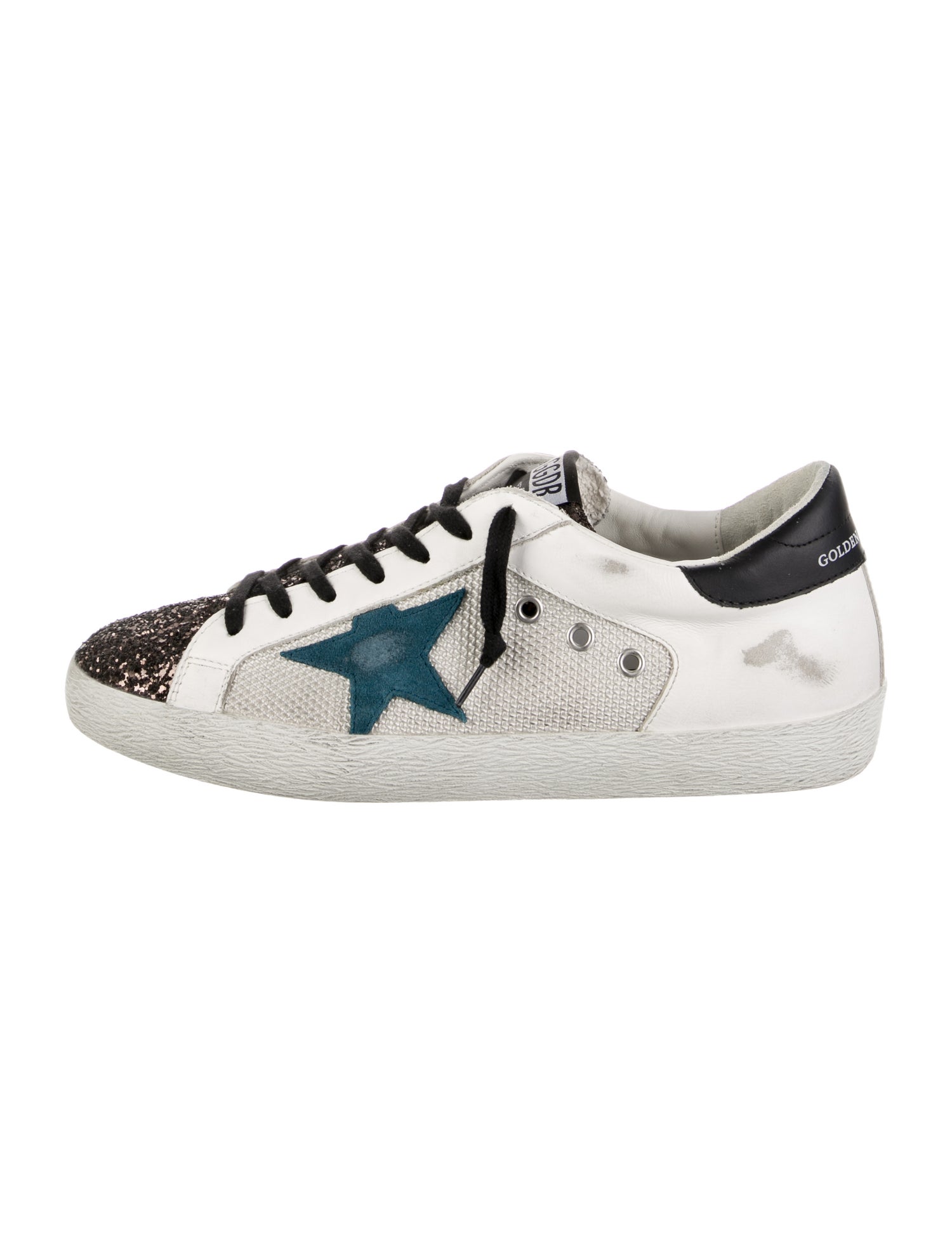 Golden Goose Leather Colorblock Pattern Sneakers