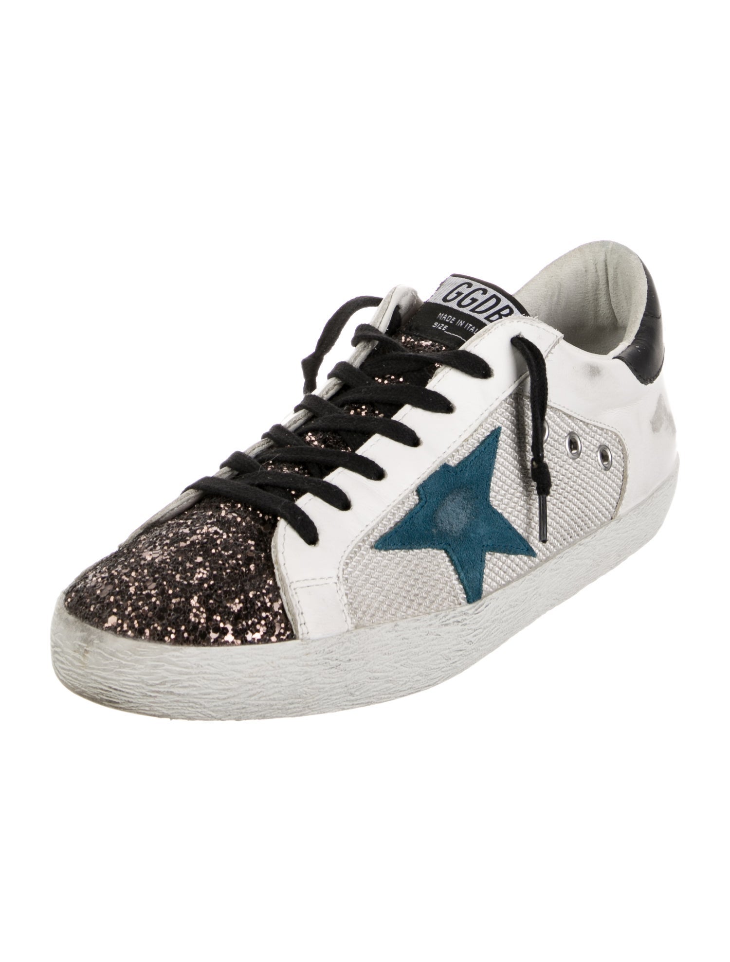 Golden Goose Leather Colorblock Pattern Sneakers