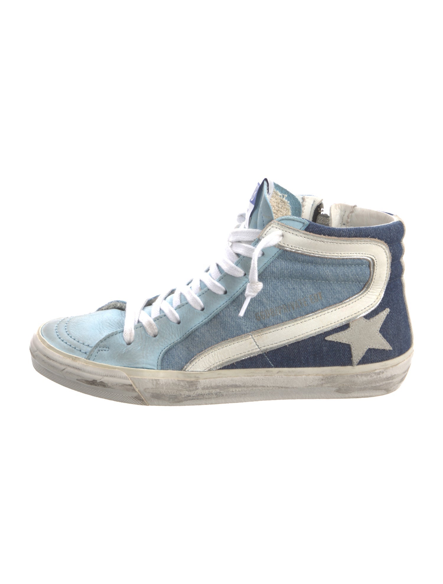 Golden Goose Denim Colorblock Pattern Sneakers