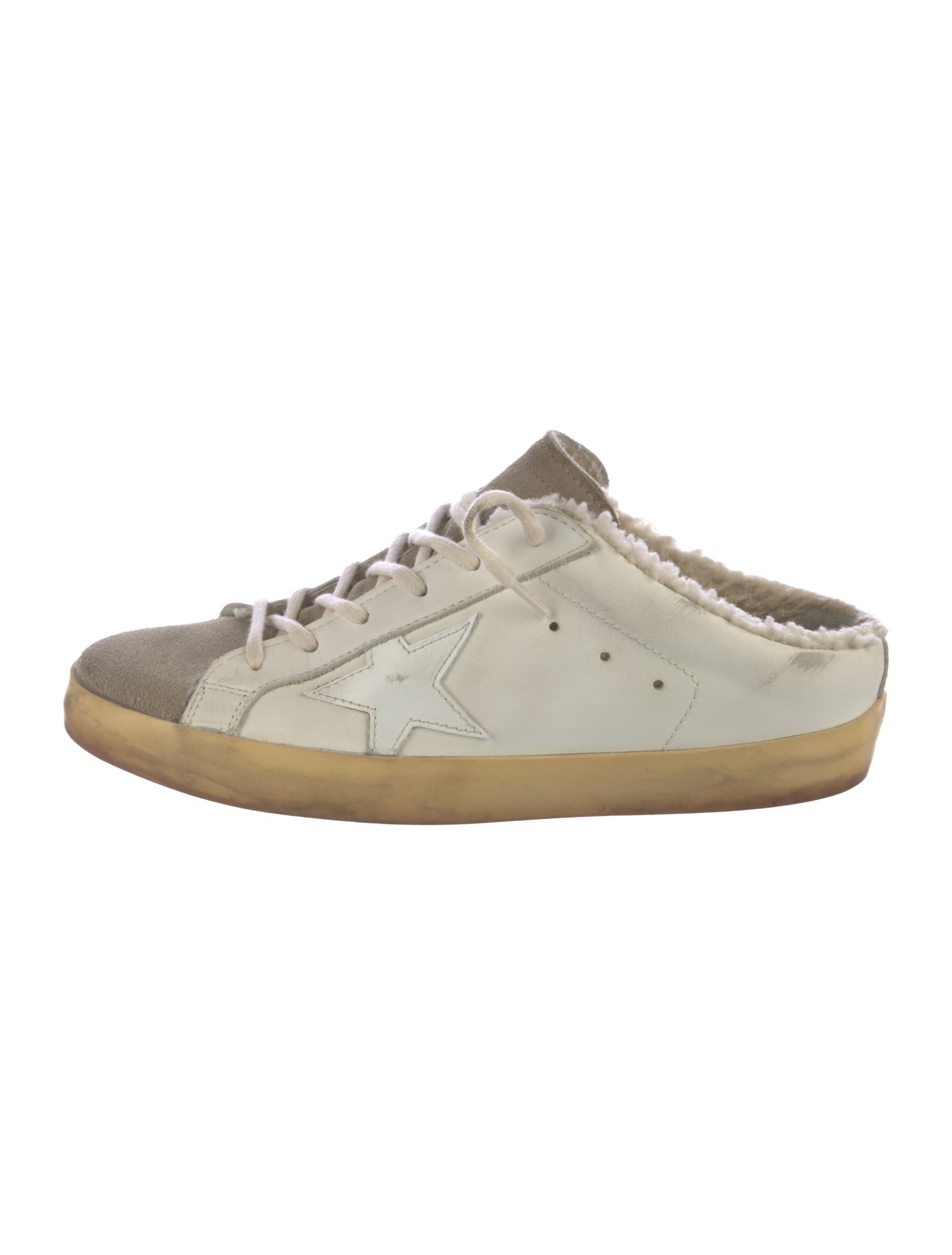Golden Goose Leather Colorblock Pattern Sneakers